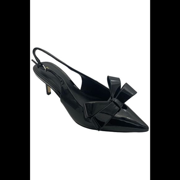 Marc Fisher Women's Allon Bow Slingback Pumps Black - Medium - Picture 1 of 3